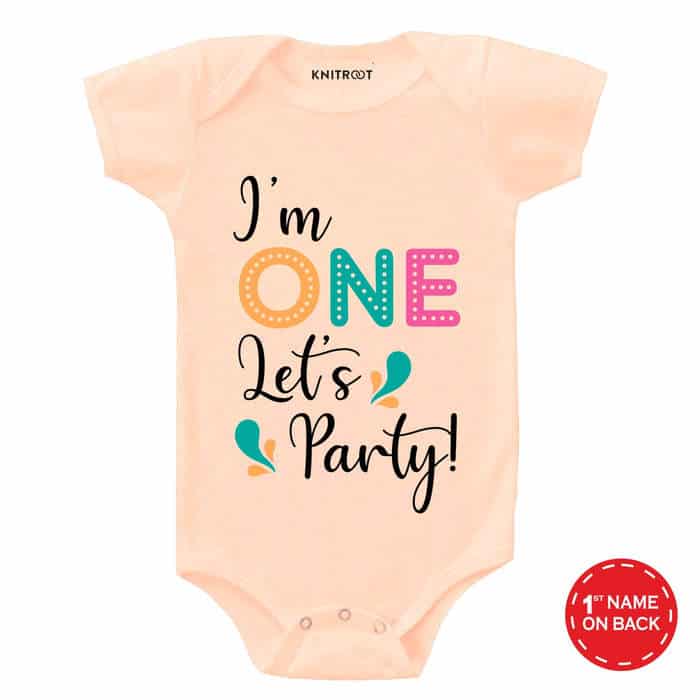Im One Let's Party! Onesie (Peach)