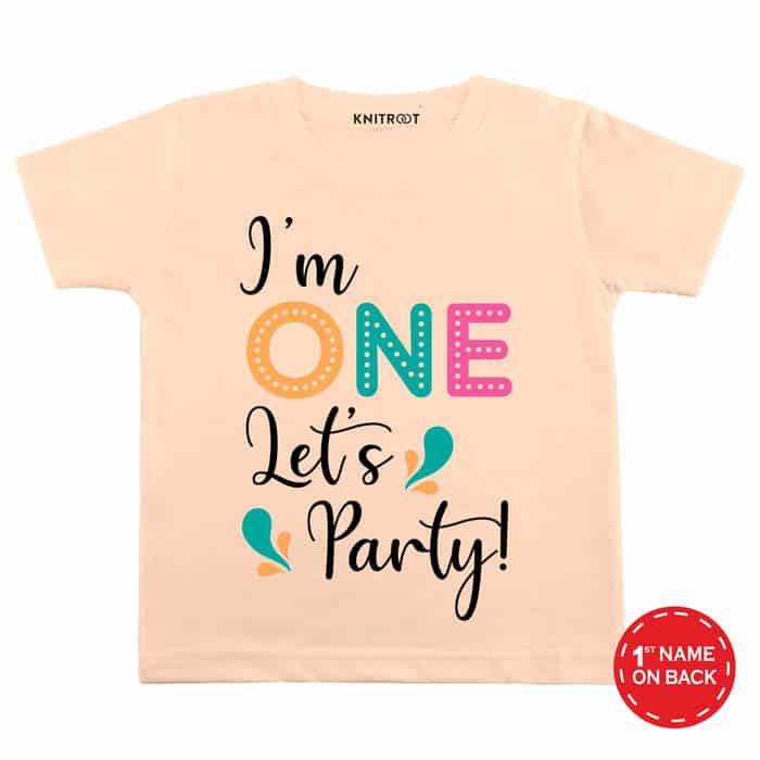 Im One Let's Party! Tshirt (Peach)