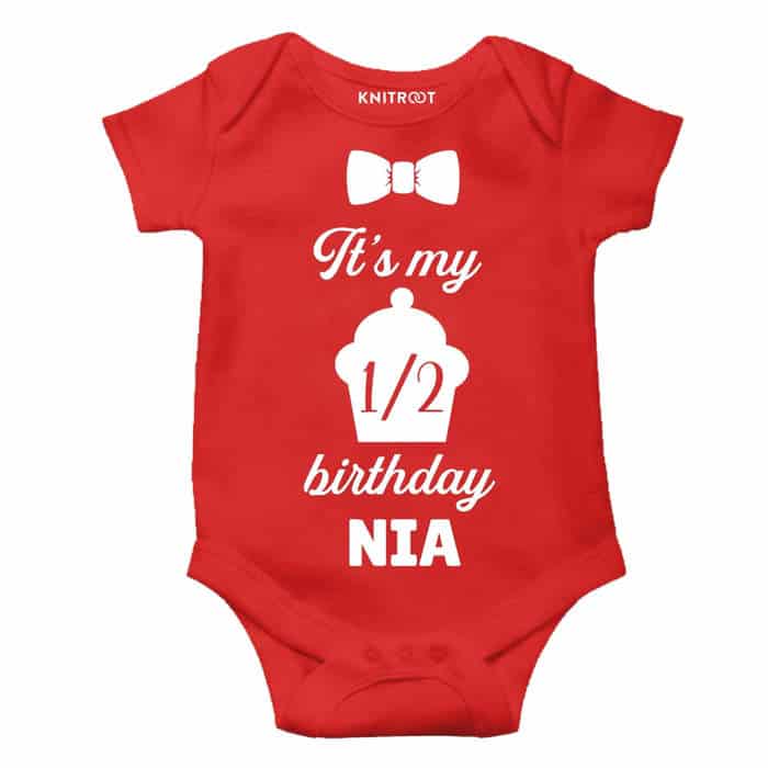 It's My Half Birthday Cake Onesie (Red)