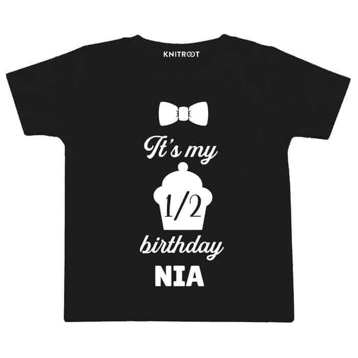 It's My Half Birthday Cake T-shirt (Black)