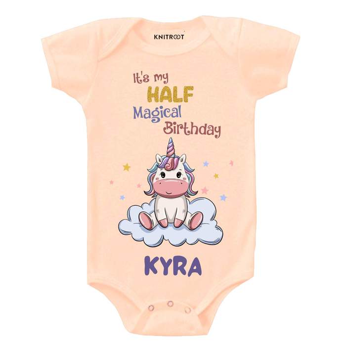 It's My Half Magical Birthday Onesie (Peach)