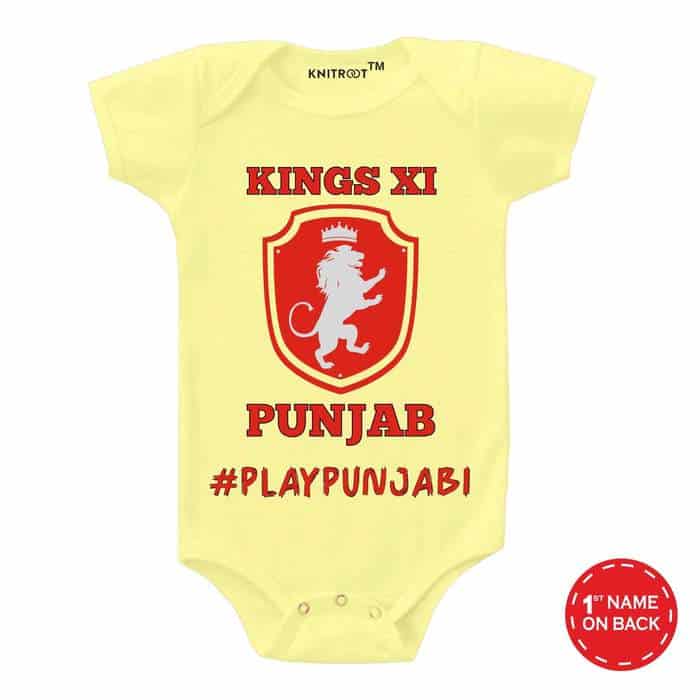 Kings XI Punjab baby onesie by knitroot