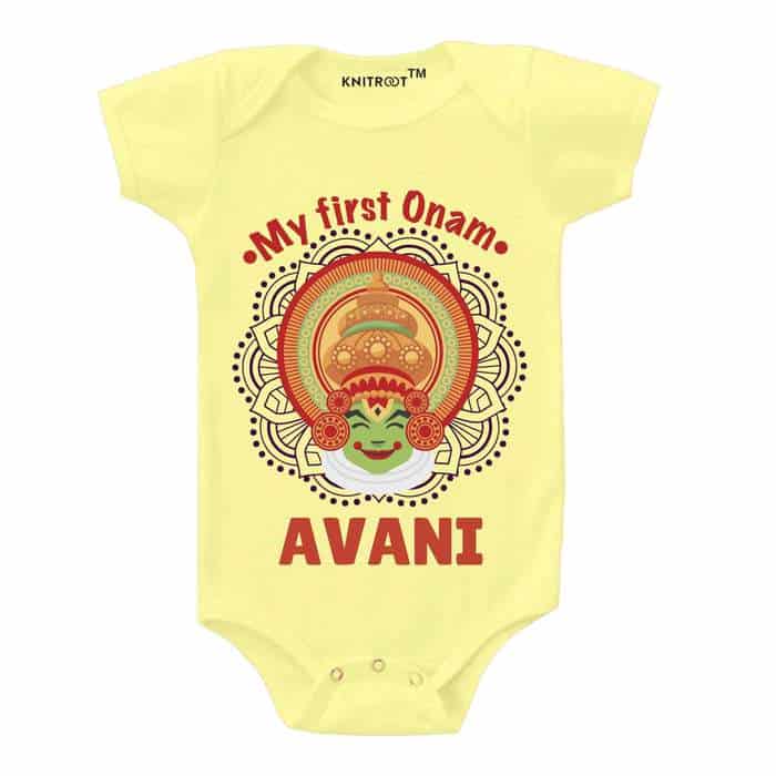 My First Onam Theme Onesie (Yellow)