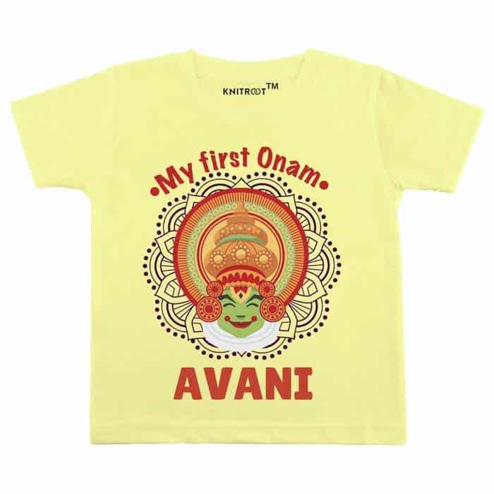 My First Onam Theme Tshirt (Yellow)