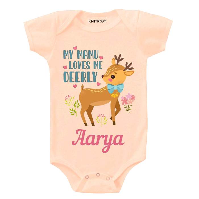 My Mamu Loves Me Deerly Onesie (Peach)