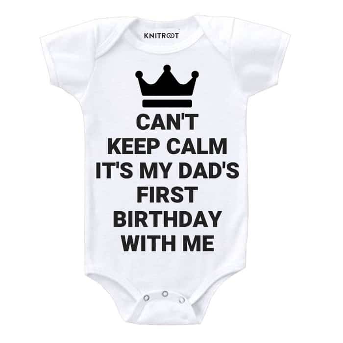 My dad's first birthday with me baby onesie
