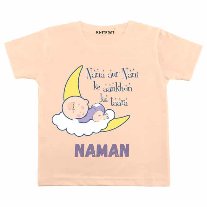 Nana aur Nani Ke Aankhon Ka taara Tshirt (Peach)