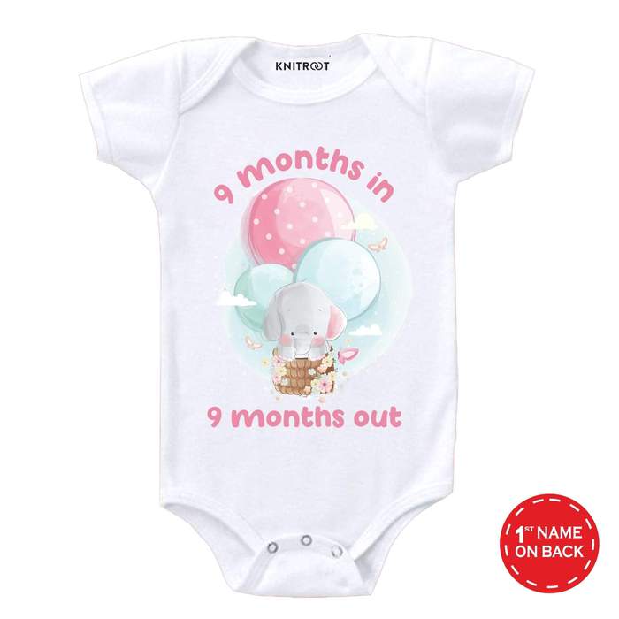 Nine Month Cute Elephant Theme Onesie