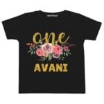 One Flower Glitter T-Shirt (Red)