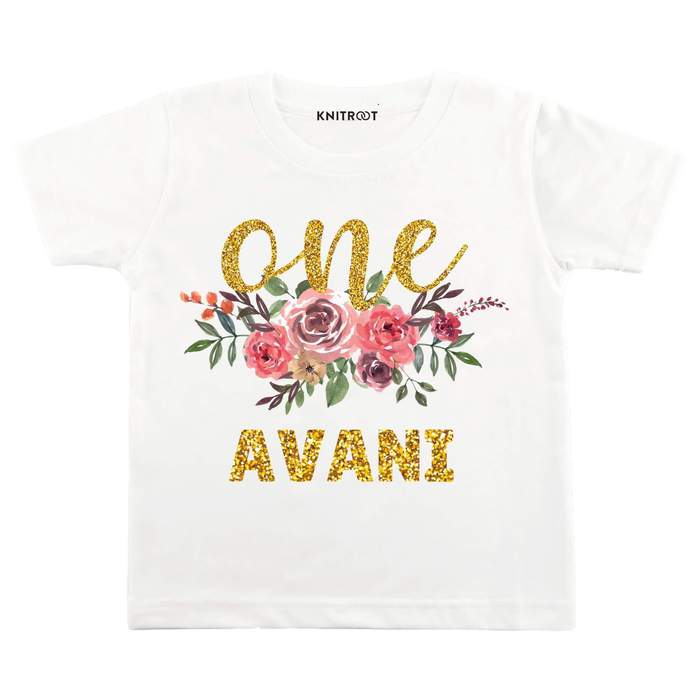 One Flower Glitter T-Shirt