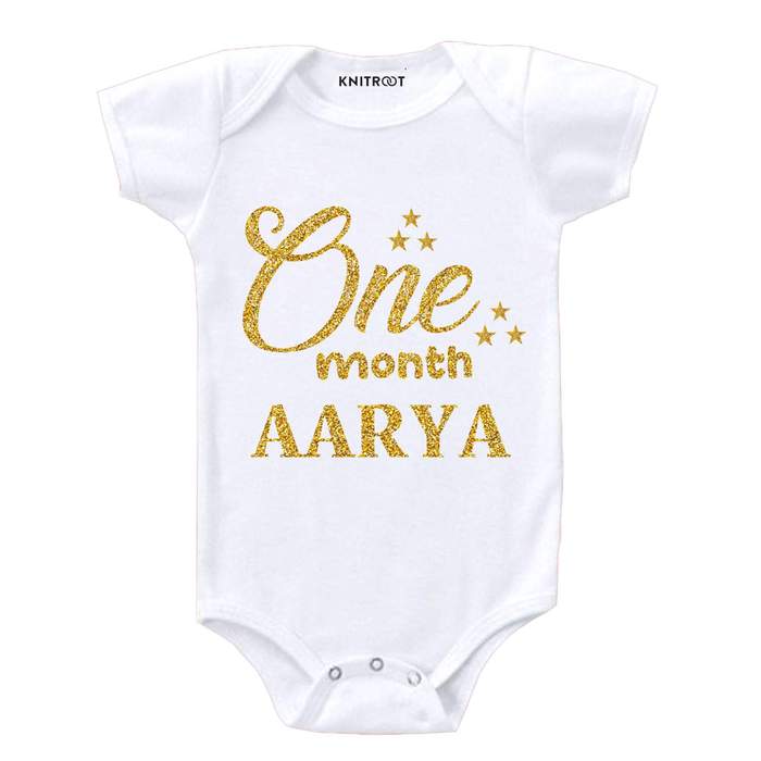 One Month Glitter Theme Onesie
