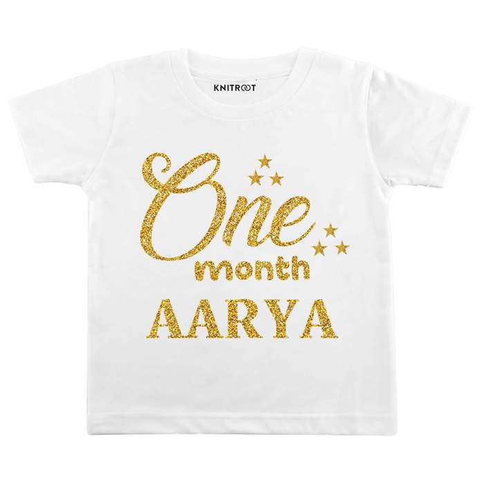 One Month Glitter Theme T-shirt