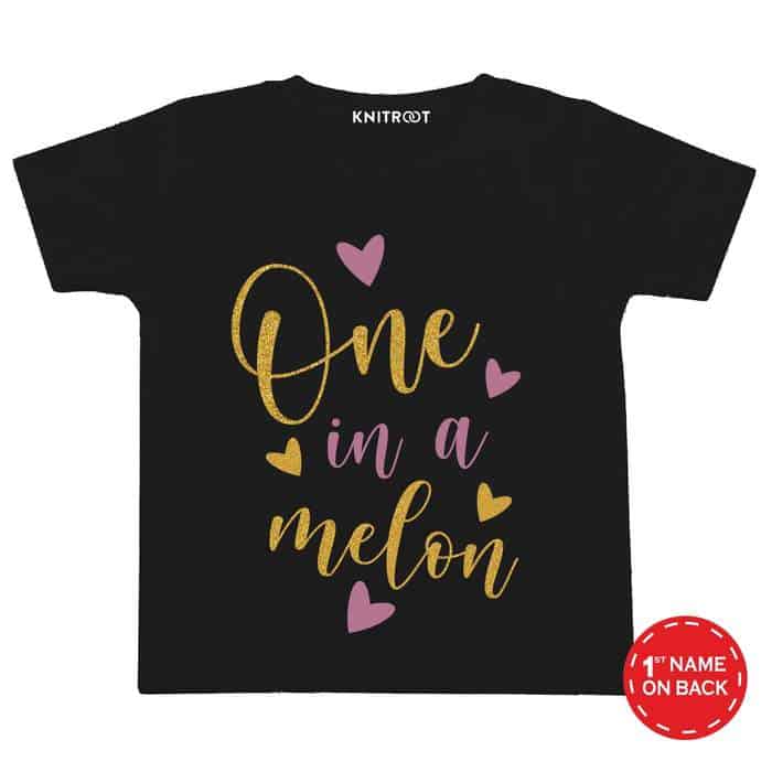 One in a Melon Glitter T-Shirt (Black)
