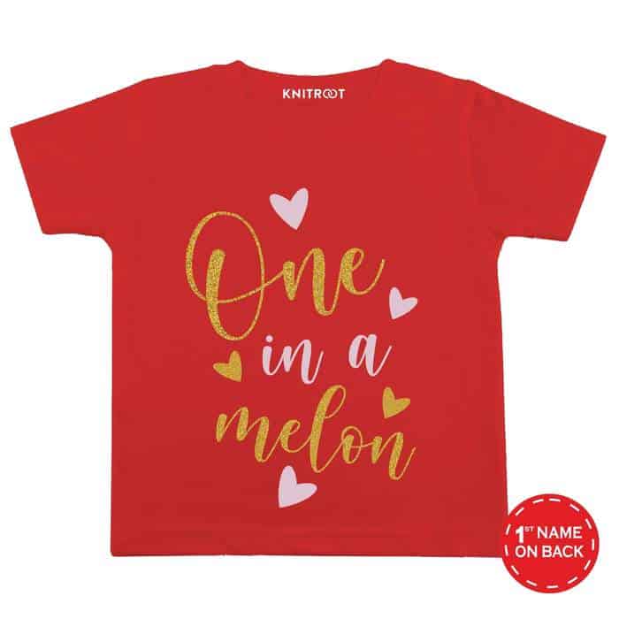 One in a Melon Glitter T-Shirt (Red) glitter print t shirt