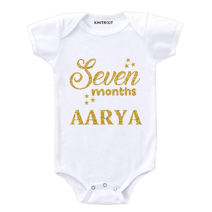 Seven Month Glitter Theme Onesie