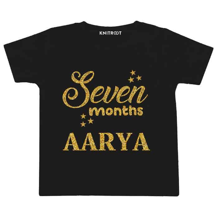 Seven Month Glitter Theme T-shirt (Black)