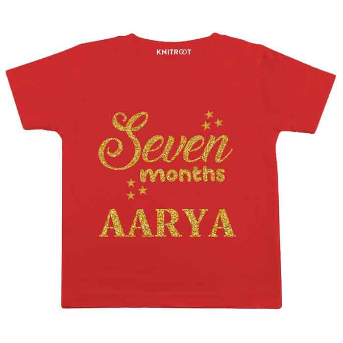Seven Month Glitter Theme T-shirt (Red)