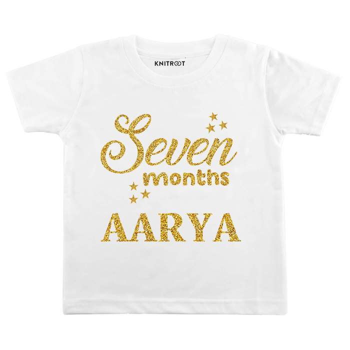 Seven Month Glitter Theme T-shirt
