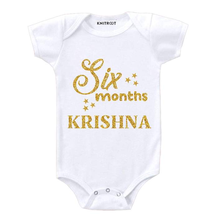 Six Month Glitter Theme Onesie