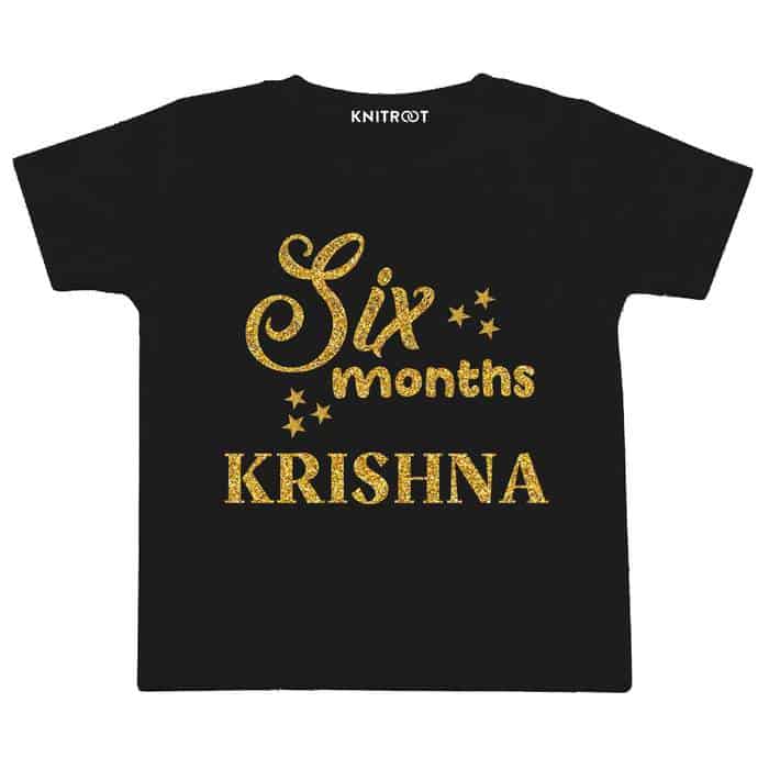 Six Month Glitter Theme T-shirt (Black)