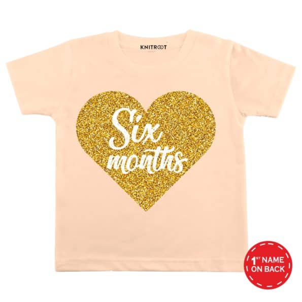 Six Month Heart T-Shirt (Peach)