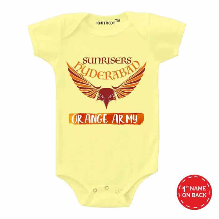 Sunrisers Hyderabad baby onesie knitroot