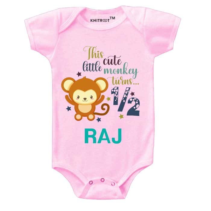 This Cute Little Monkey Turn... Half (Pink)