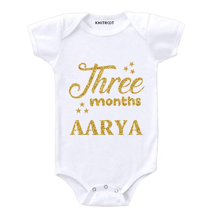Three Month Glitter Theme Onesie