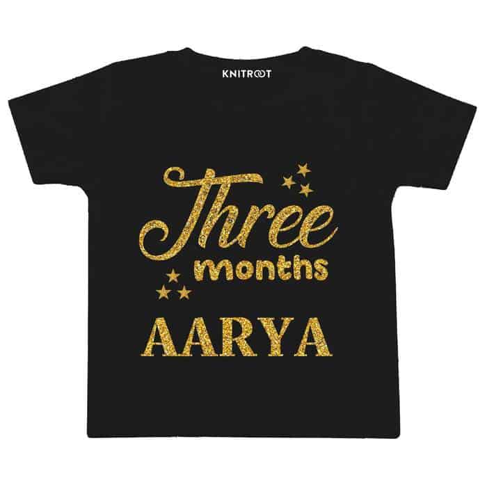 Three Month Glitter Theme T-shirt (Black)
