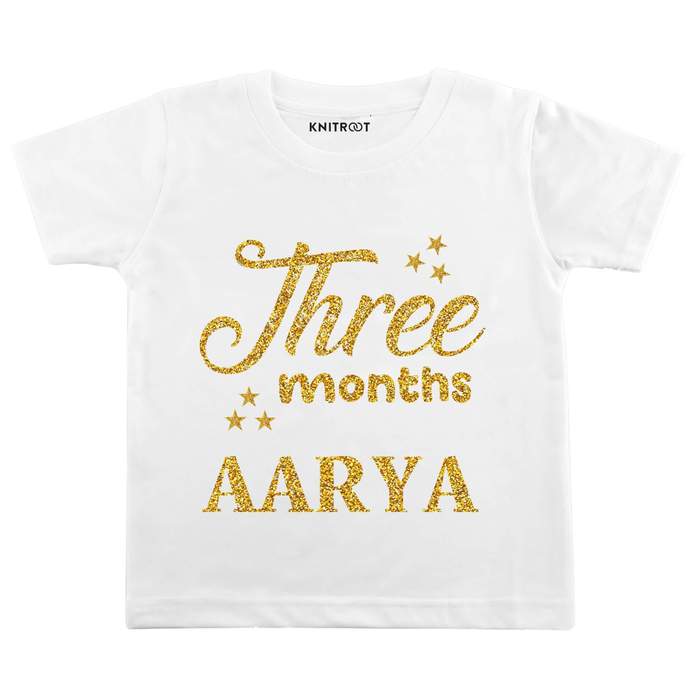 Three Month Glitter Theme T-shirt