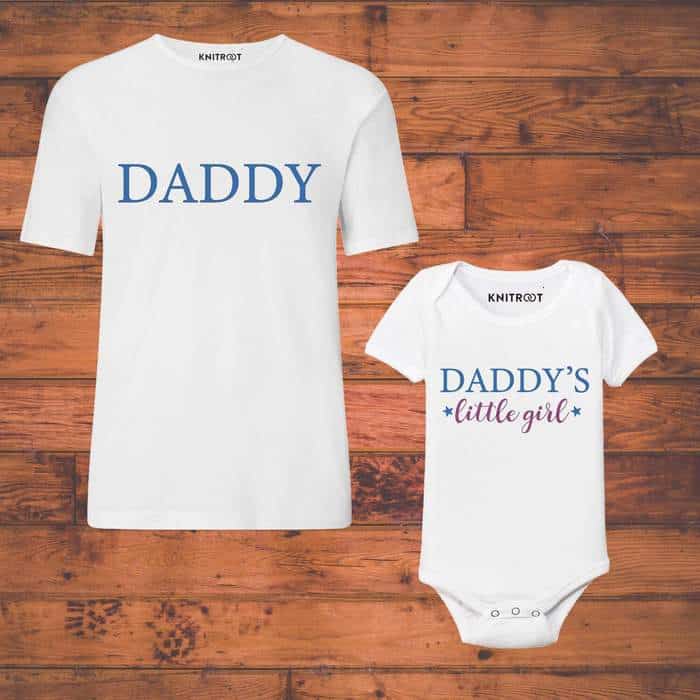 dad daughter combo baby romper and tshirt