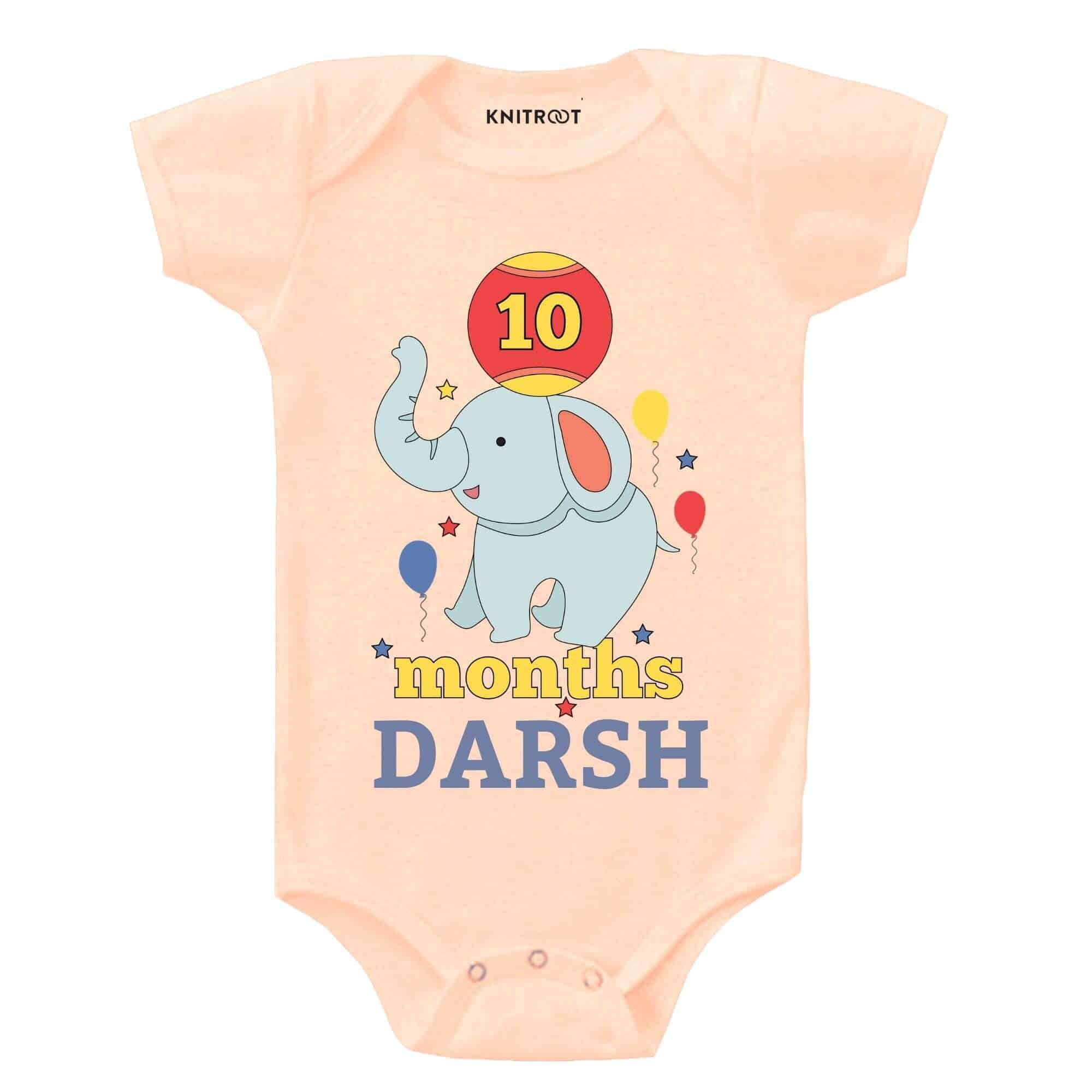 10 Months Elephant Onesie (Peach)