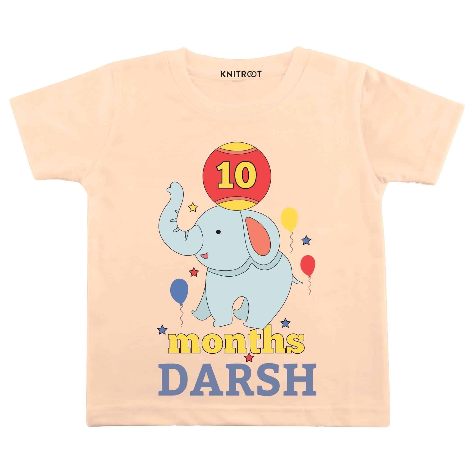 10 Months Elephant T-shirt (Peach)