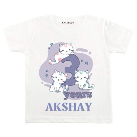 3 Years Cat Theme TEES