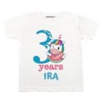 3 Years Unicorn Theme TEES
