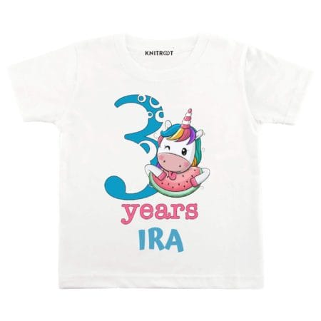 3 Years Unicorn Theme TEES