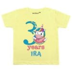 3 Years Unicorn Theme TEES