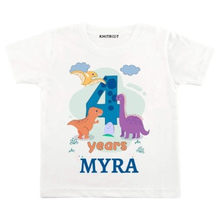 4 Years Dinosaur Theme TEES