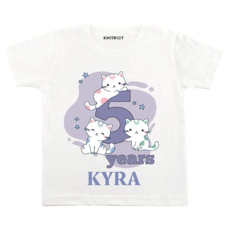 5 Years Cat Theme TEES