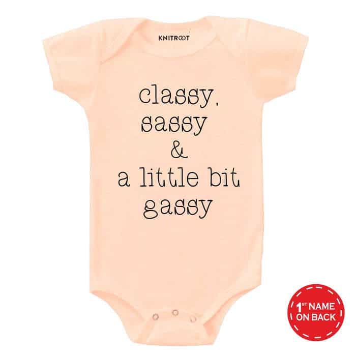 Classy Sassy & A Little Bit Gassy Onesie (Peach)