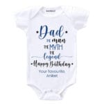 Dad The Myth The Legend Happy Birthday Baby Wear