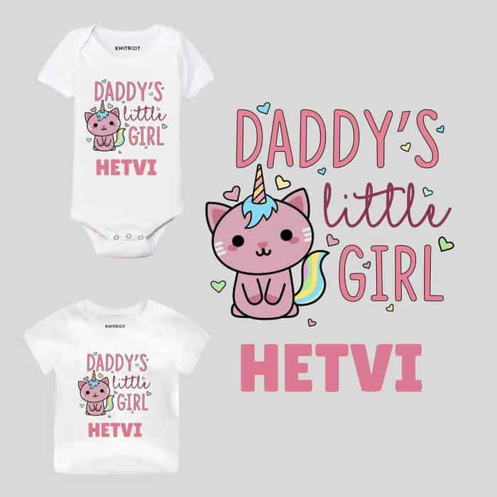 Daddy Little Girl Baby Wear my first fathers day baby girl outfit