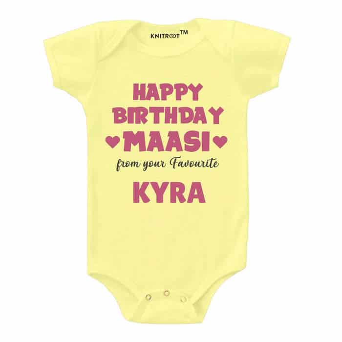 Happy Birthday Maasi From Your Favourite Onesie (Yellow)