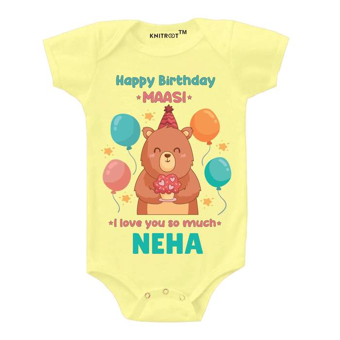 Happy Birthday Maasi I Love You So Much Onesie (Yellow)