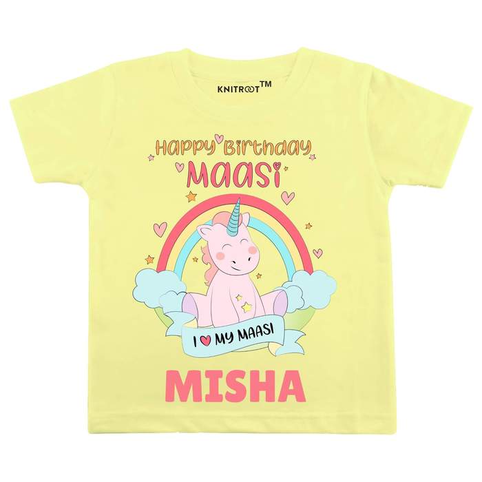 Happy Birthday Maasi T-shirt (Yellow)