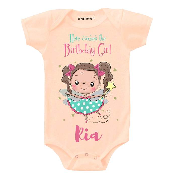 Here Comes The Birthday Girl 2 Onesie (Peach)