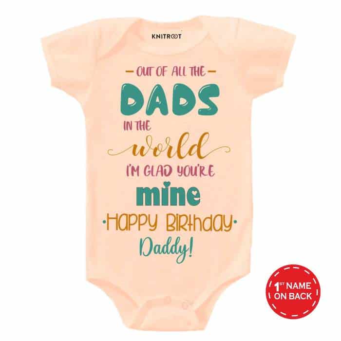 Im Glad You're Mine Dad Onesie (Peach)