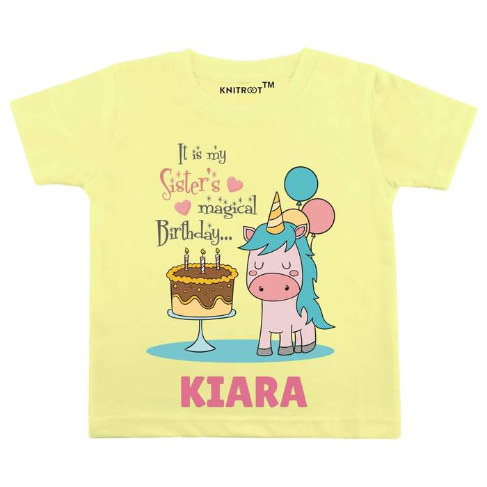 It's My Sister's Magical Birthday... T-shirt (Yellow)