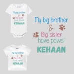My Big Brother & Big Sister Have Paws! Baby Outfit