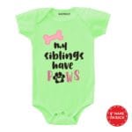 My Sibling Have Paws Design Baby Clothes